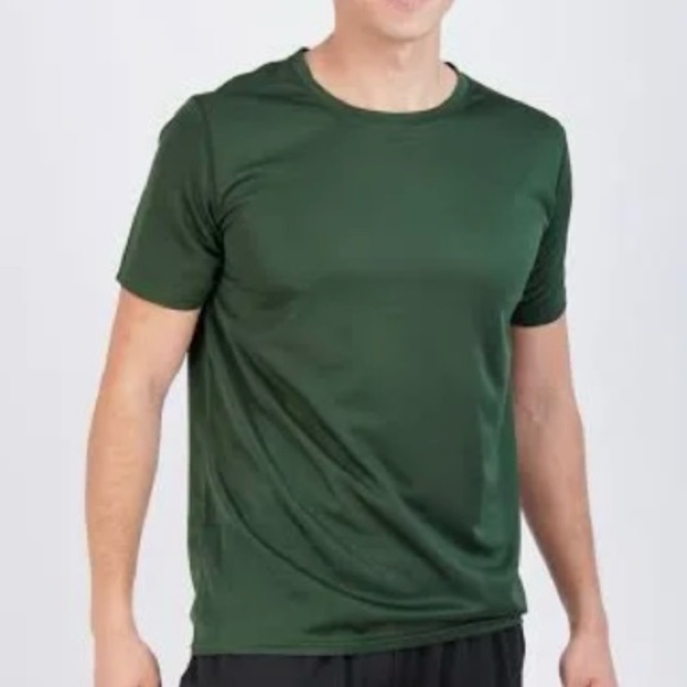 Real Essentials Men's Green Crew Neck Short Sleeve T-Shirt